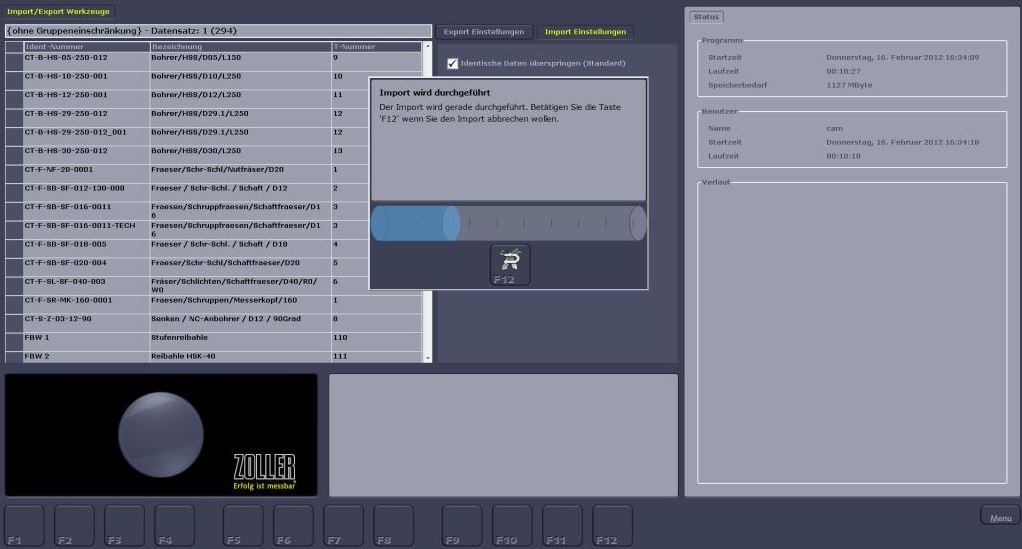 Datenimport Datenexport ZOLLER Screenshot 