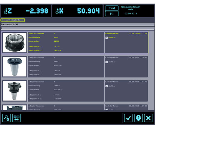 pilot 2 mT ZOLLER Adapter-management myTouch Bedientechnologie