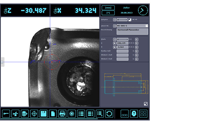  pilot 2mT Cutting edge inspection ZOLLER