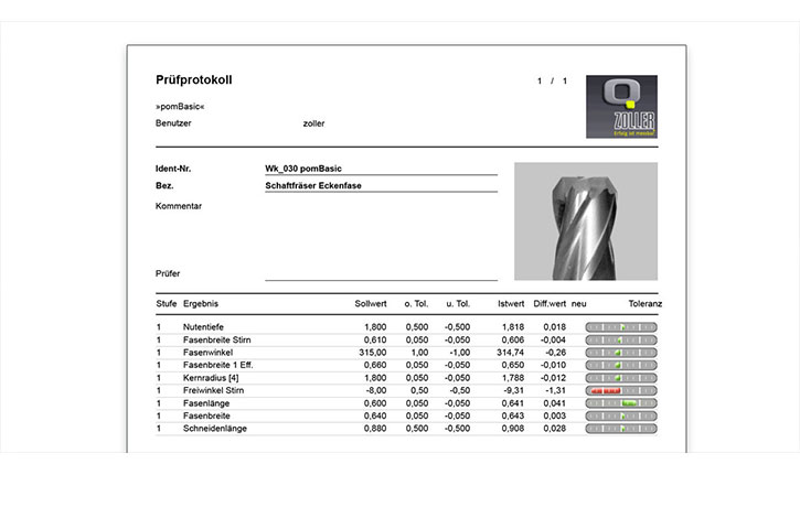 pomsoft Test protocols at the push of a button ZOLLER 