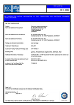 Certificate electrical equipment