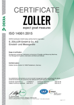 Certificate ISO 14001