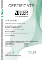 Certificate VDA 6.4